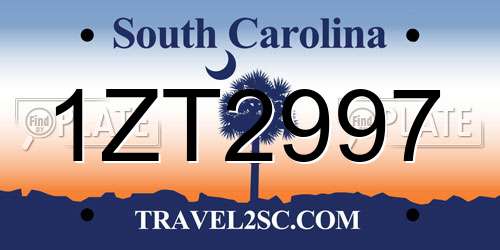 1ZT2997 South Carolina License Plate