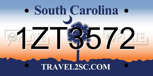 1ZT3572 South Carolina License Plate