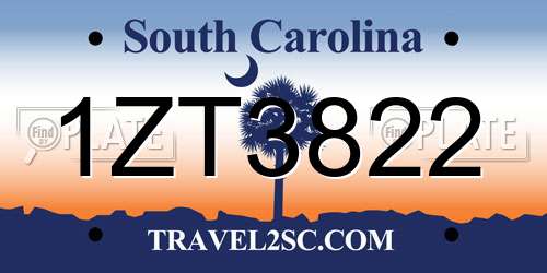 1ZT3822 South Carolina License Plate