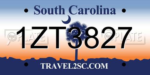 1ZT3827 South Carolina License Plate