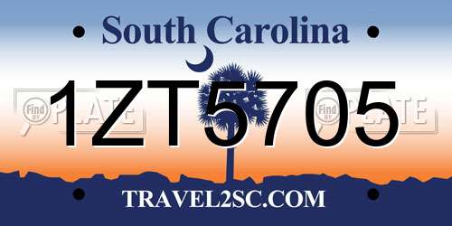 1ZT5705 South Carolina License Plate