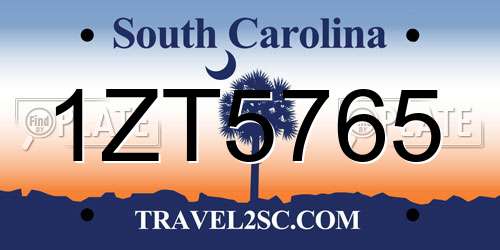 1ZT5765 South Carolina License Plate