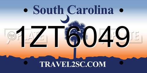 1ZT6049 South Carolina License Plate