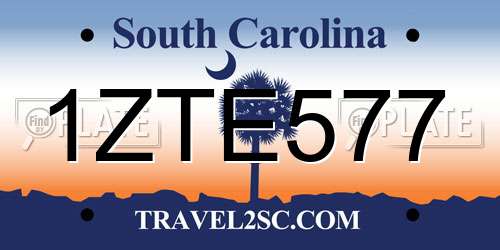 1ZTE577 South Carolina License Plate