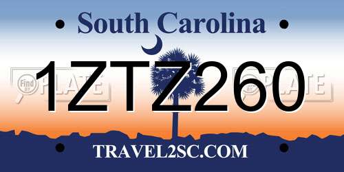 1ZTZ260 South Carolina License Plate