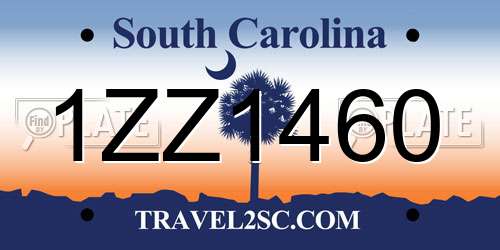 1ZZ1460 South Carolina License Plate
