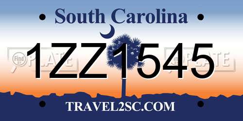 1ZZ1545 South Carolina License Plate