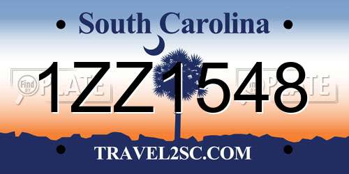 1ZZ1548 South Carolina License Plate