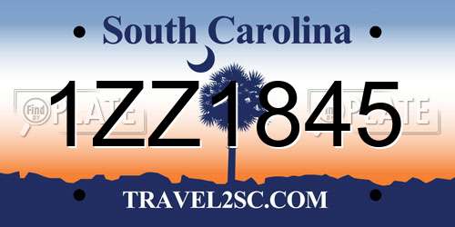 1ZZ1845 South Carolina License Plate