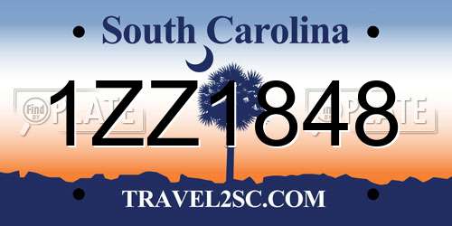 1ZZ1848 South Carolina License Plate