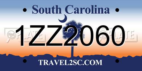 1ZZ2060 South Carolina License Plate