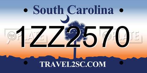 1ZZ2570 South Carolina License Plate