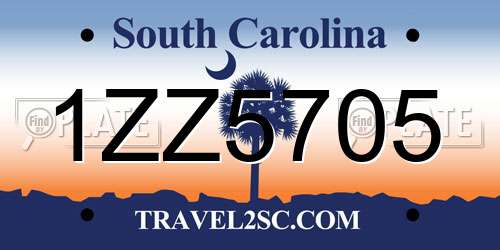 1ZZ5705 South Carolina License Plate