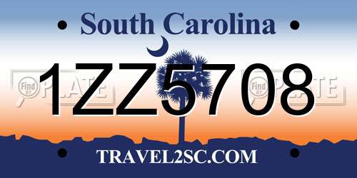 1ZZ5708 South Carolina License Plate