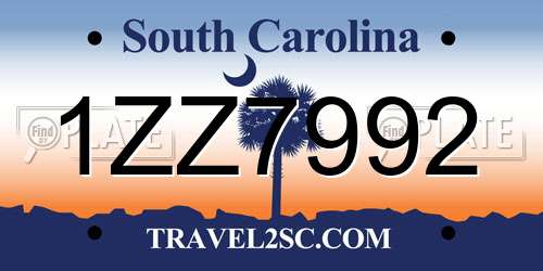 1ZZ7992 South Carolina License Plate