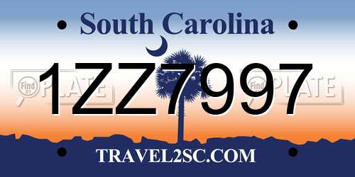 1ZZ7997 South Carolina License Plate