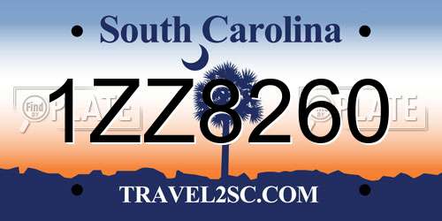 1ZZ8260 South Carolina License Plate