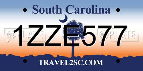 1ZZE577 South Carolina License Plate