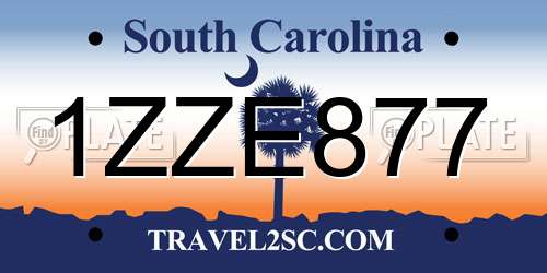 1ZZE877 South Carolina License Plate
