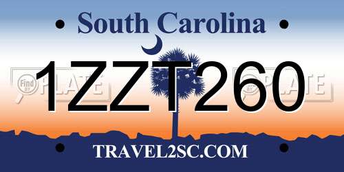 1ZZT260 South Carolina License Plate