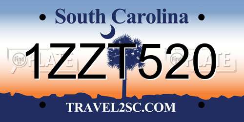1ZZT520 South Carolina License Plate