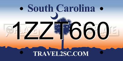1ZZT660 South Carolina License Plate