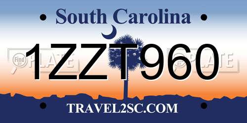 1ZZT960 South Carolina License Plate