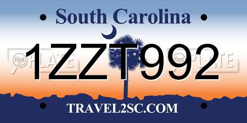1ZZT992 South Carolina License Plate