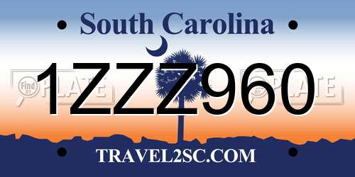1ZZZ960 South Carolina License Plate
