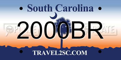2000BR South Carolina License Plate