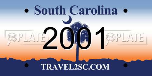 2001 South Carolina License Plate