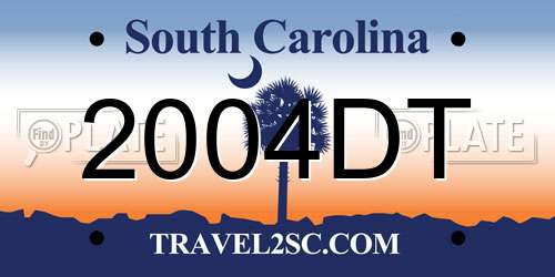 2004DT South Carolina License Plate