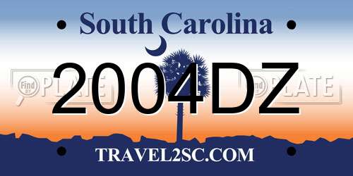 2004DZ South Carolina License Plate