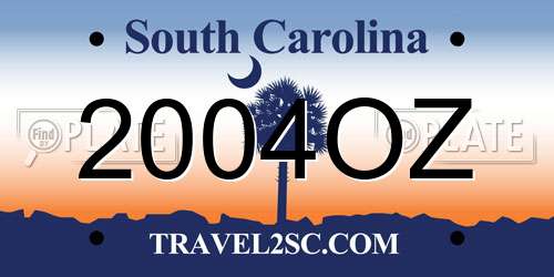 2004OZ South Carolina License Plate