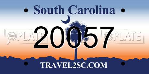 20057 South Carolina License Plate