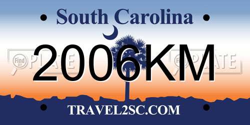 2006KM South Carolina License Plate