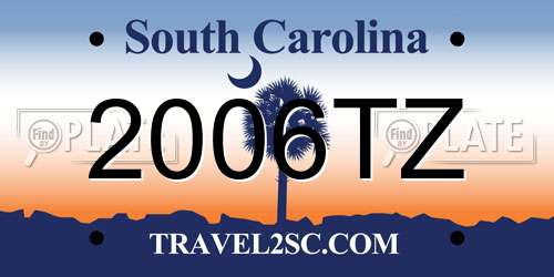 2006TZ South Carolina License Plate