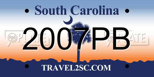 2007PB South Carolina License Plate