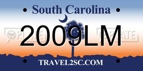 2009LM South Carolina License Plate