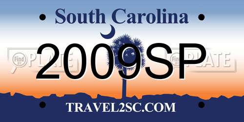 2009SP South Carolina License Plate