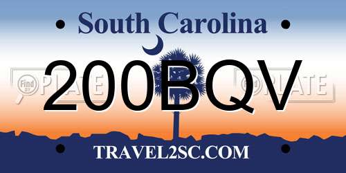 200BQV South Carolina License Plate