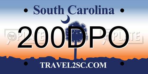 200DPO South Carolina License Plate