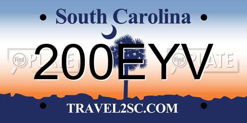 200EYV South Carolina License Plate