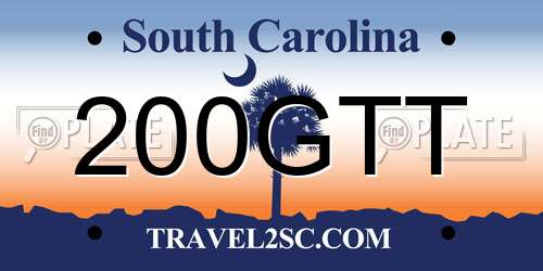 200GTT South Carolina License Plate