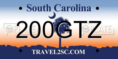 200GTZ South Carolina License Plate