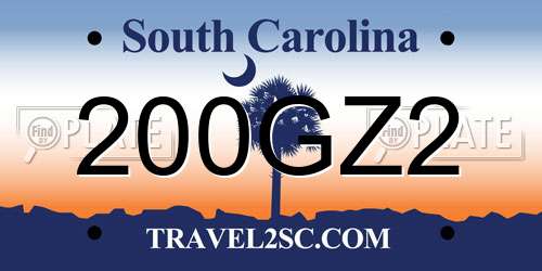 200GZ2 South Carolina License Plate