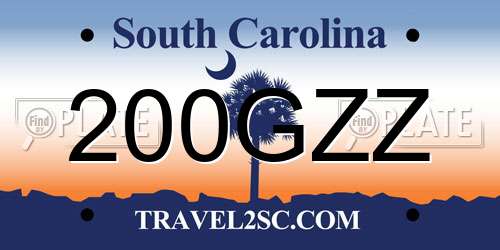 200GZZ South Carolina License Plate
