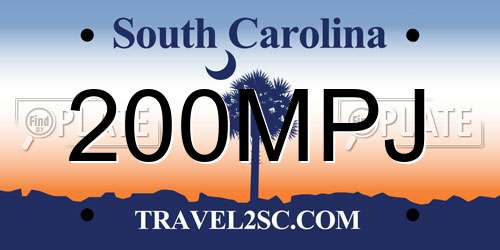 200MPJ South Carolina License Plate