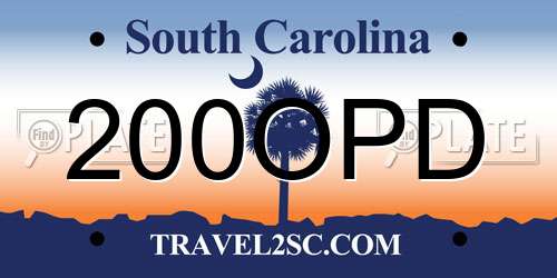 200OPD South Carolina License Plate
