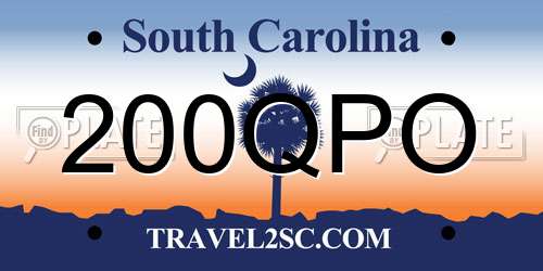 200QPO South Carolina License Plate
